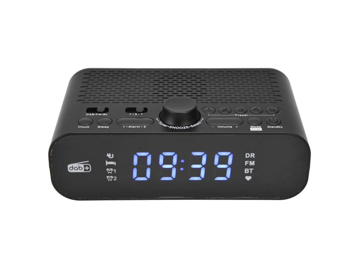 Radio Despertador Digital Led Con Pantalla Ajustable, Bluetooth 5.0, Dab+ Fm Y Doble Alarma Para El Hogar.