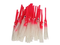 30 Señuelos Luminosos De Silicona Con Forma De Pulpo Para Pesca En Agua Dulce Y Salada, Color Rosa.