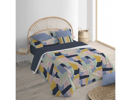 Funda Nórdica con Botones BELUM (220 x 220 cm - Algodón Orgánico - Multicolor)