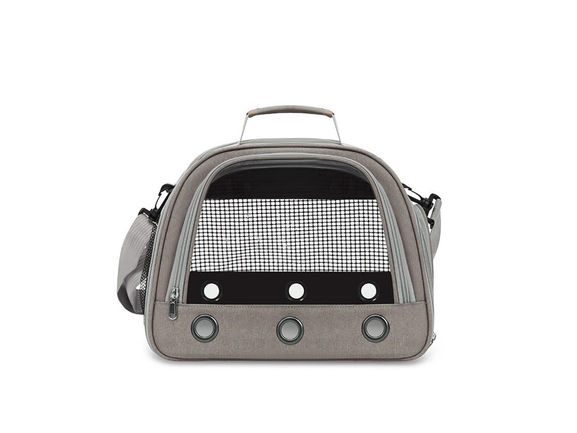 Bolsa De Viaje Para Animales Pequeños Eifson Con Ventana Transparente Y Asa (caqui)