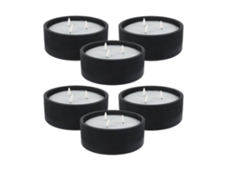 WELL HOME - Pack 6 Velas LED redonda negro