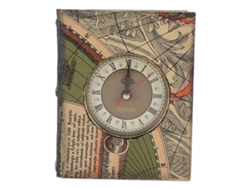 Caja para libros falsos con reloj, caja de almacenamiento decorativa de madera retro, a prueba de polvo para el hogar, Green Store