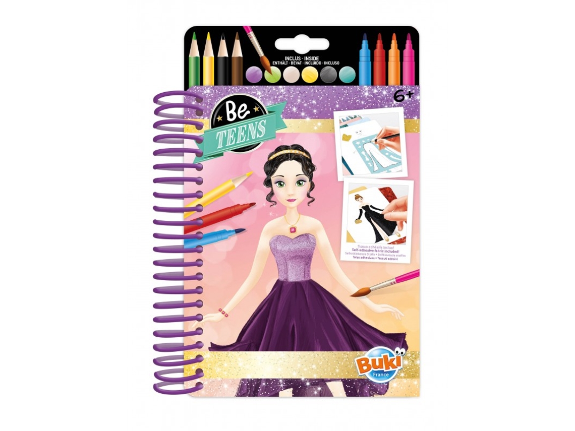 Jogo de Mesa BUKI FRANCE Sketchbook - Evening Dresses (6 Anos)