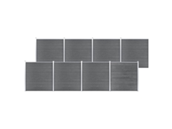 Panel de valla de jardín de 1391 x 186 cm, WPC, gris, DKD, decoración del hogar