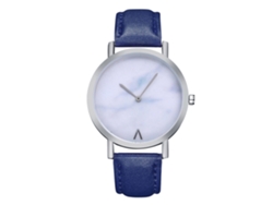 Reloj Analógico De Cuarzo Sencillo E Informal Con Correa De Pu - Regalo Para Hombre/mujer (azul)