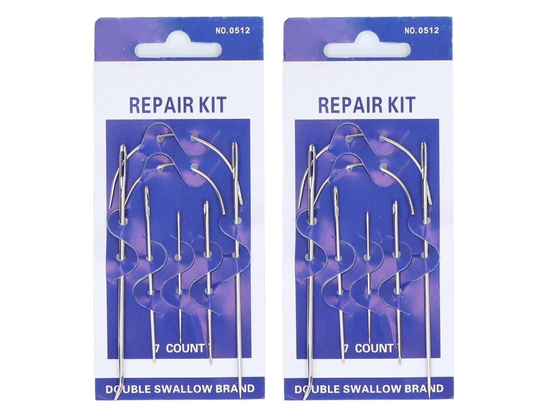 2 Juegos De Agujas Para Cuero, Kit De Costura A Mano Para Alfombras De Lona Resistentes Hechas Por Uno Mismo.