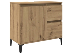 Maison Exclusive - Armario Lavabo Baño Madera Ingeniería Roble Artisan 65x33x60 Cm