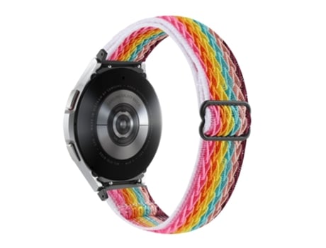 Correa de nailon bucle solo elástico para Samsung Galaxy Watch 4 40mm 44mm/Watch 4 Classic 42mm/Watch 5 40mm 44mm/Watch 5 Pro 45mm - arcoíris