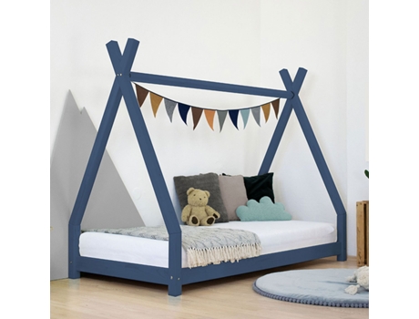 Cama tipi infantil NAKANA 90 x 160 azul marino BENLEMI
