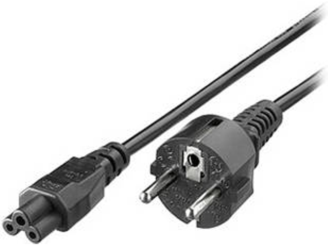 Cable de Alimentación 3GO CTREBOL CEE7/7 para C6 Macho/Hembra Negro