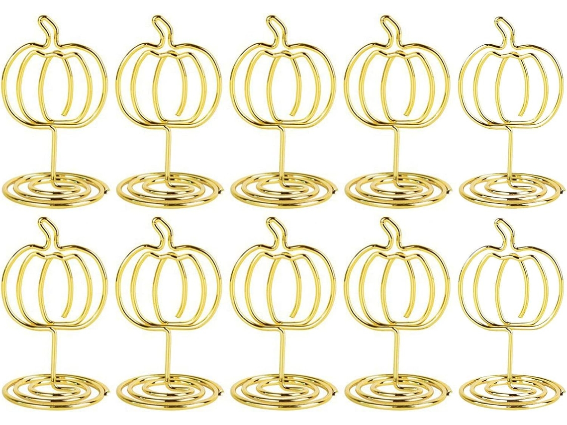 Portanúmeros de mesa, marcos de fotos de mesa con forma de calabaza | 10 unidades con sujetadores Vayotoy