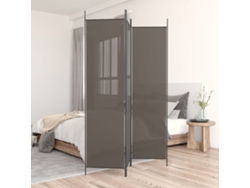 Biombo Divisor De 3 Paneles De Tela Gris Antracita 150x200 Cm