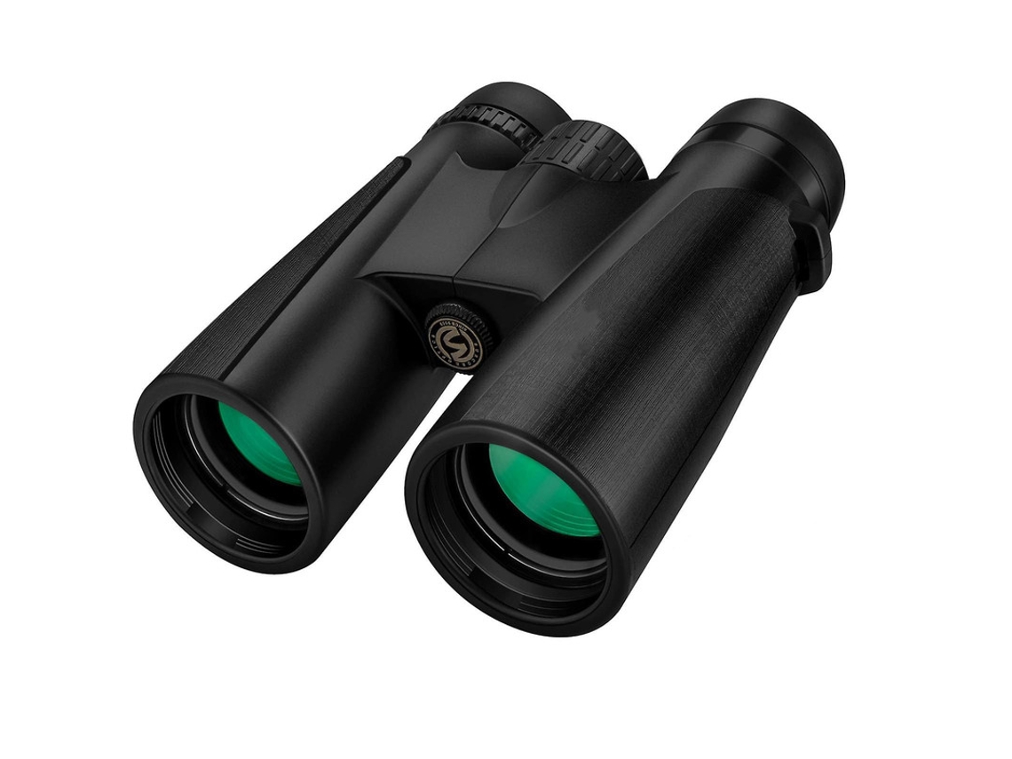 Binoculares Bak4 de 12x42 con prisma FMC HD para poca luz, observación de aves, viajes, deportes, color negro.