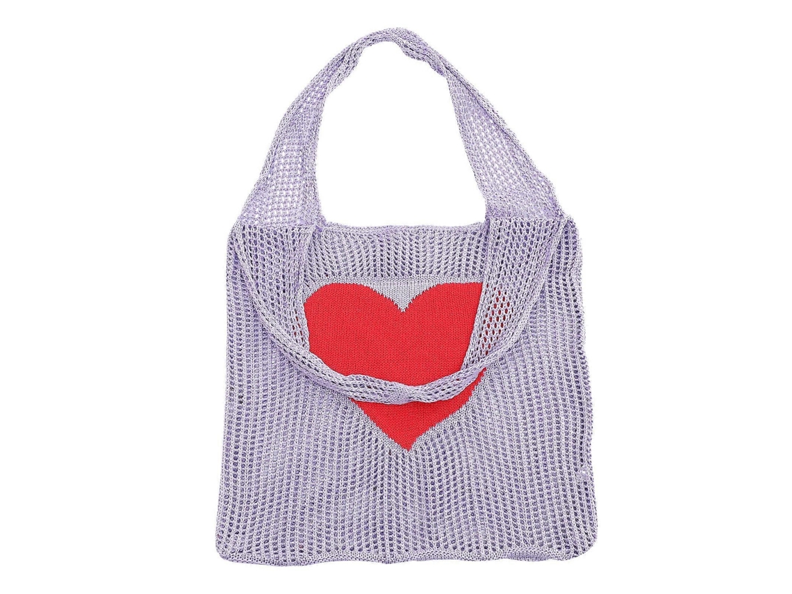 Bolsa de compras de malla violeta, plegable y lavable, de gran capacidad. GOKOCO (32 x 38 cm)