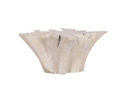 Mesa Centro Raiz De Teca Decape Blanco 90x90x44cm