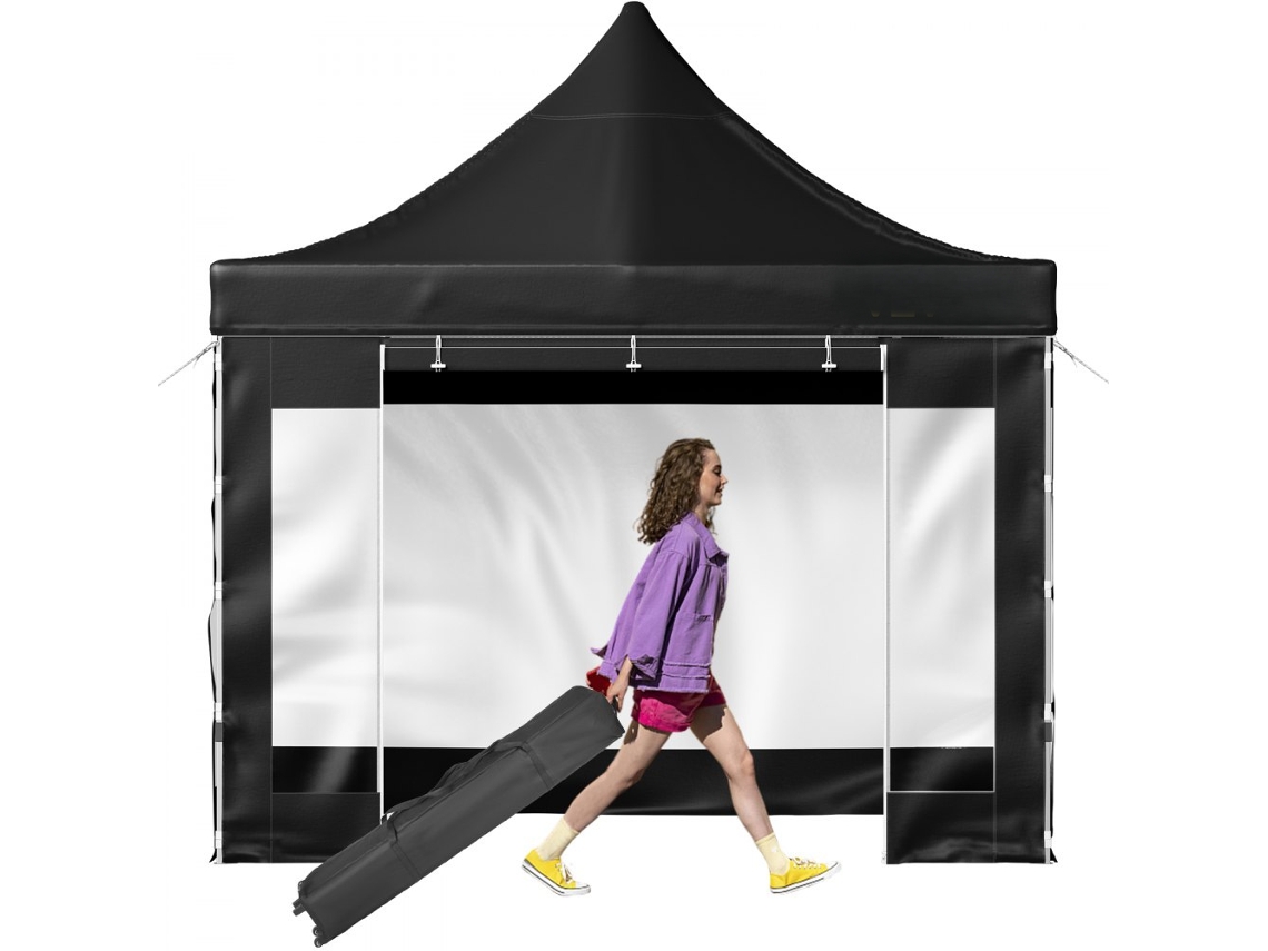 Carpa Plegable 3x3m con Laterales de PVC, Pabellón Impermeable y Gazebo con Cubierta de Poliéster Tekmaquinas