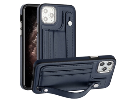 Funda Mobile Phone Cases Shockproof With Wrist para iPhone 11 Pro Max Piel Marrón