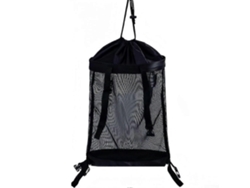 Carrito de compras plegable GOKOCO negro con múltiples compartimentos y bolsillos de malla.