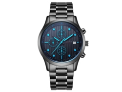 Reloj Hombre Biden Impermeable Multifunción De Cuarzo Con Correa De Acero Azul