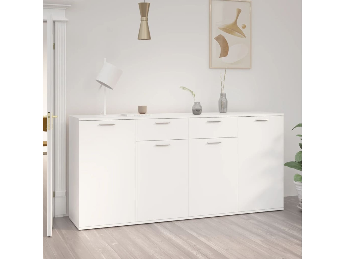 Aparador De Madera De Ingeniería Negro 160x36x75 Cm