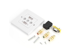 Panel Multimedia De Pared Integrado Con Conectores Hdmi, Vga Y 3rca - Toma De Audio Y Vídeo De Alta Calidad