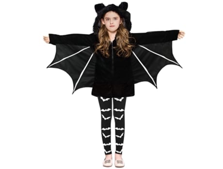 Disfraz de murciélago de lana para niños, disfraz de murciélago volador difuso para niños, prenda exterior superior de esqueleto Pantalones