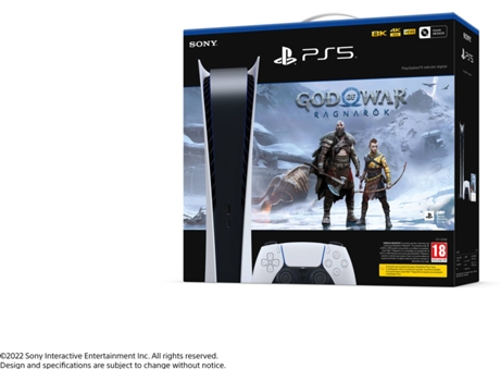 Consola PS5 Edición Digital (825 GB) + Juego PS5 God Of War Ragnarök (Formato Digital)
