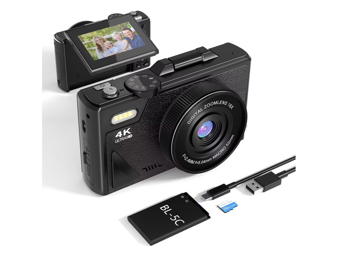 W1 Cámaras compactas de nivel básico 4K HD 64 MP 16X Zoom 3 32 GB Negro SZSMART