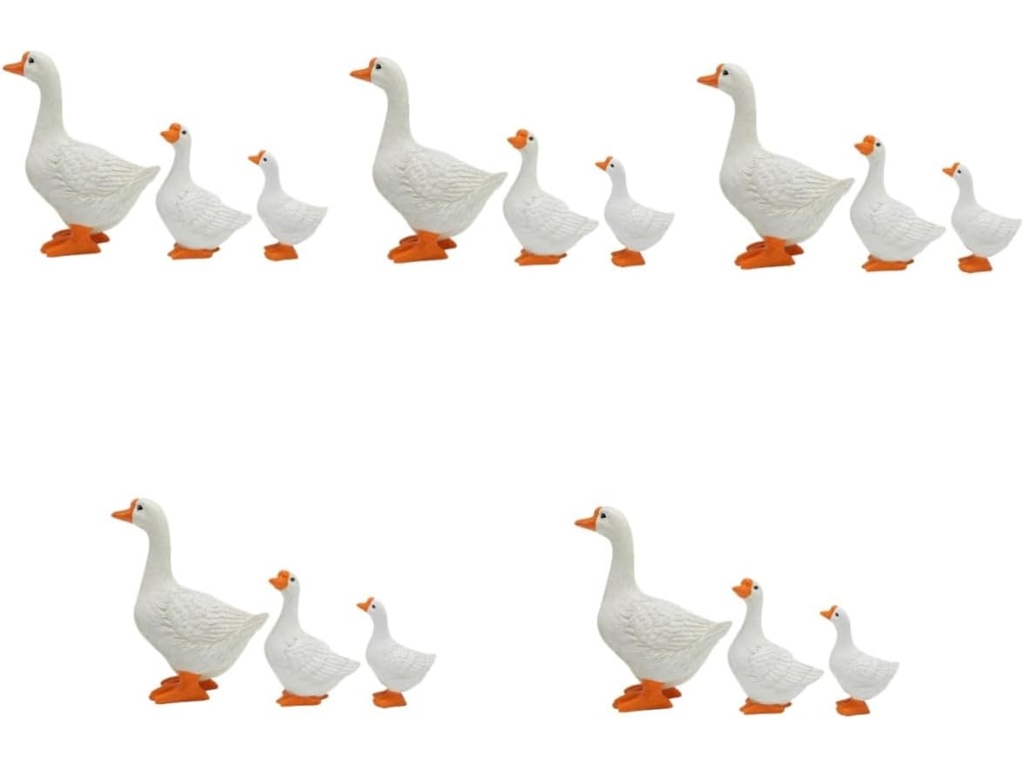 Figuras De Patos De Resina (15 Piezas), Adorable Decoración Para Jardín, Esculturas De Gansos En