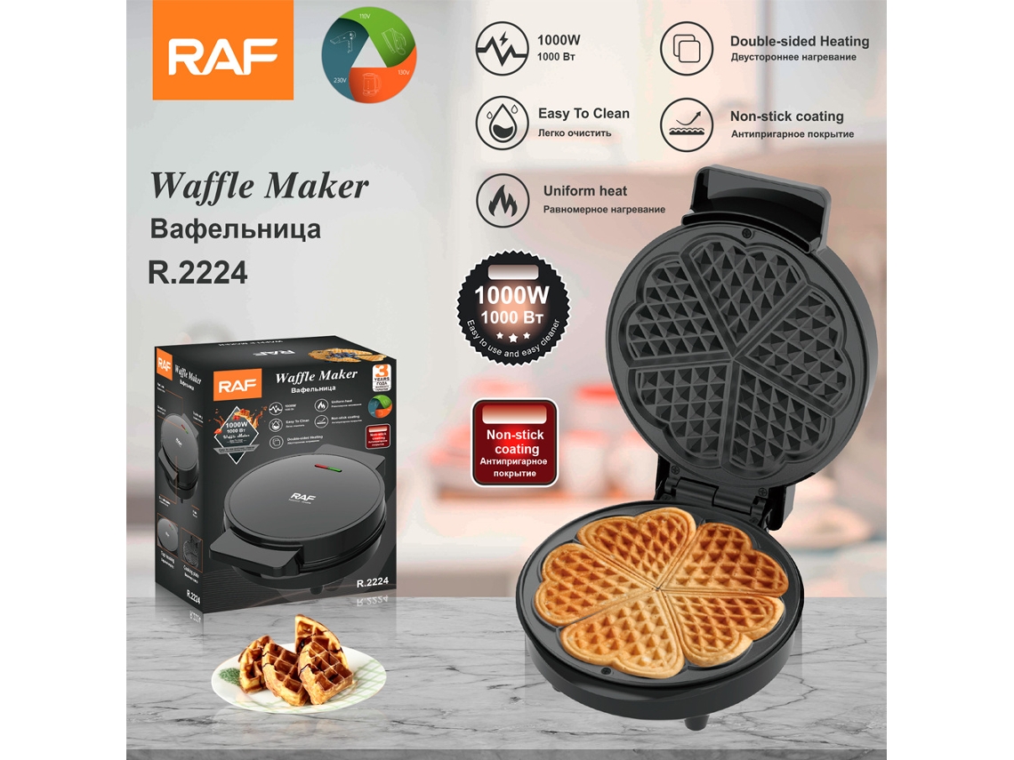 Máquina automática para hacer sándwiches tostados con calefacción y doble cara, multifunción, para el desayuno, con forma de corazón, para hacer gofres.
