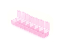 Caja De Almacenamiento De Plástico Con 7 Compartimentos Para Joyas, Cuadros Y Artículos De Viaje - Rosa