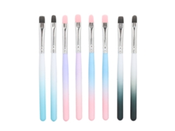 8pcs Pincel De Esmalte De Unhas Para Extensão Com Cabeça Redonda Quadrada E Cabo Gradiente Para Gel Uv E Design De Unhas