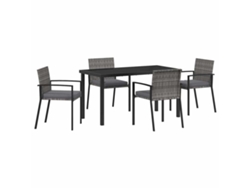 Conjunto De Comedor De Jardín 5 Uds | Mueble De Jardín Gris