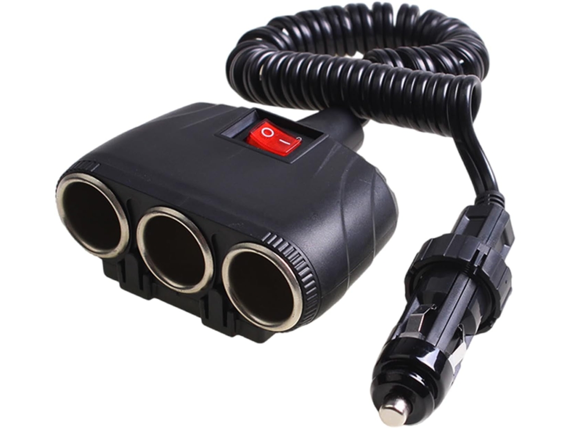 Adaptador Divisor De Carga Para Coche De 3 Tomas --- Toma De Corriente