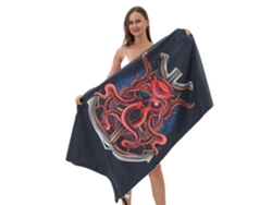 Toalla de playa de microfibra a rayas Yuysan, de alta absorción y secado rápido, 160 x 80 cm, modelo B43, color negro.