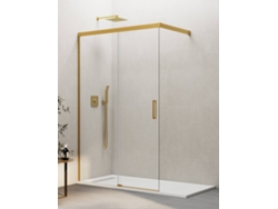 Mampara De Ducha Frontal Walk-in 1+1 Thalassa (basic) 80 Cm Perfil Titanio Cristal Transparente