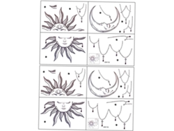 Kit De Pegatinas De Pared Abstractas De Sol Y Luna - Adhesivos Decorativos Removibles Para Y -