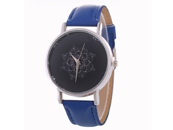 Reloj De Pulsera Analógico Para Hombre Y Mujer Con Correa De Pu Azul Marino.