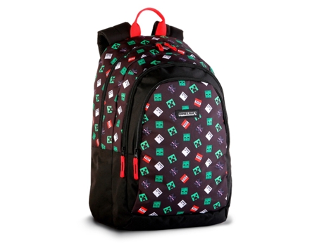 Mochila Escolar MINECRAFT TNT Primaria DOBLE COMPARTIMENTO