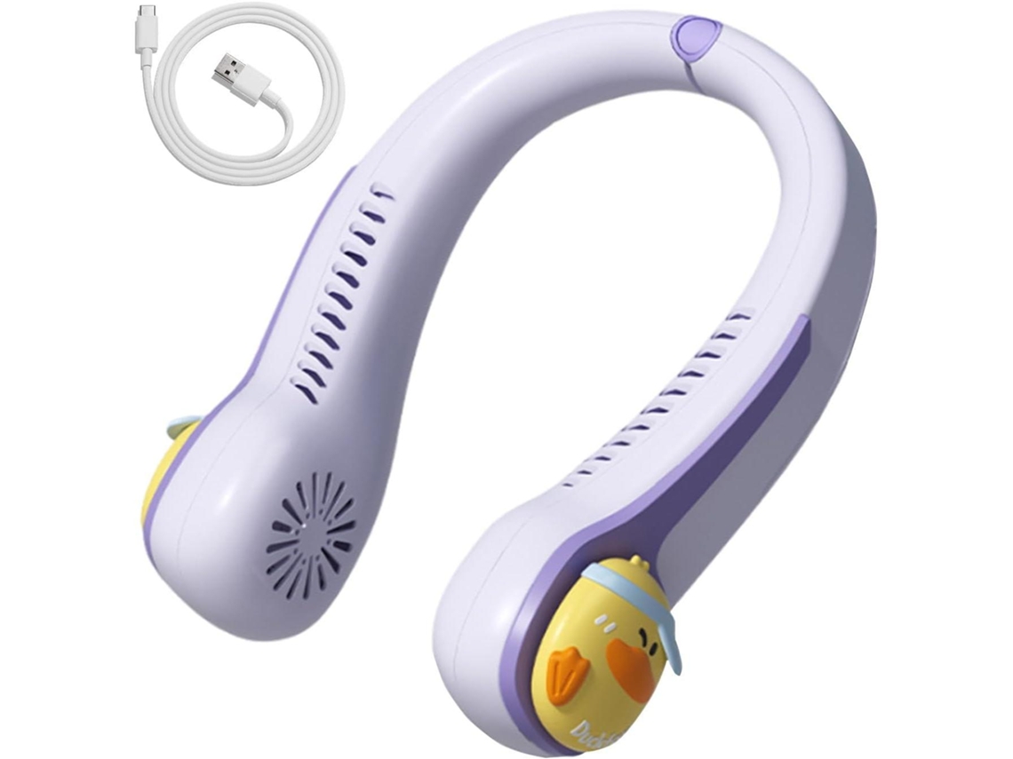 Ventilador De Cuello (morado) | Tres Velocidades Ajustables - Sin Aspas - Usb | Artefacto De Refrigeración