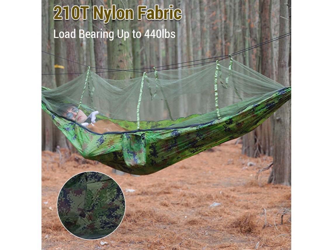Hamaca De Camping Para Dos Personas Con Mosquitera, De Nailon Tipo Paracaídas, Ideal Para Acampar En El Jardín, Hacer Senderismo O Usar Al Aire Libre.