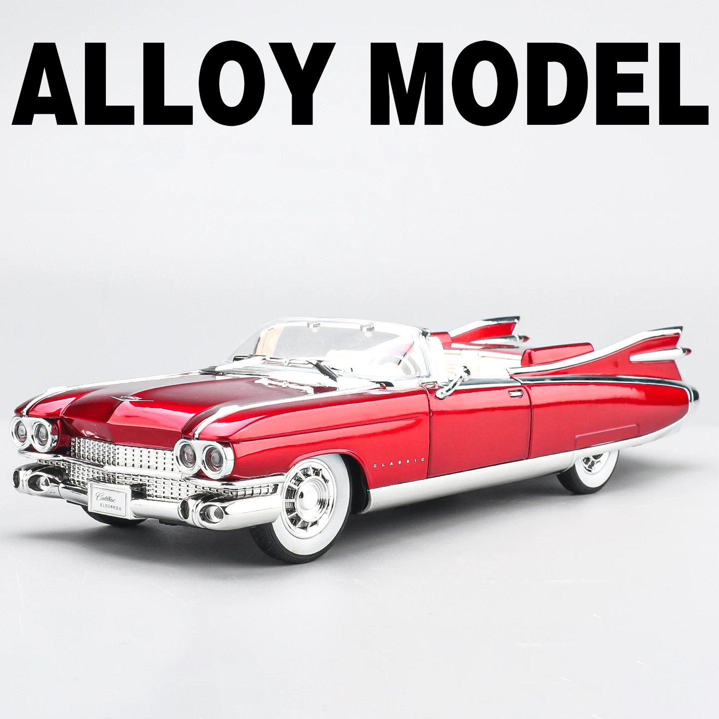(Rojo 1) Coche miniatura a escala 1:24, fabricado en metal fundido a presión, con efectos de sonido y luz.