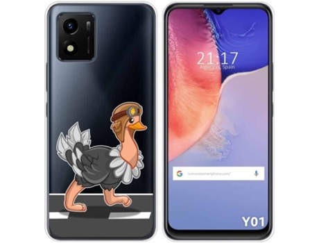 Carcasa Vivo Y01 TUMUNDOSMARTPHONE Dibujos Transparente Avestruz Multicolor