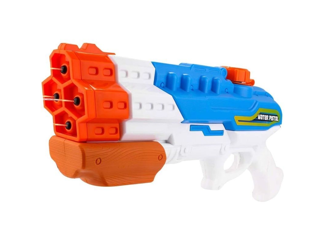 Pistola De Agua Con 4 Boquillas, Capacidad De 1200 Cc, Alcance De 10 M, Juguete De Verano Para Piscina O Playa.