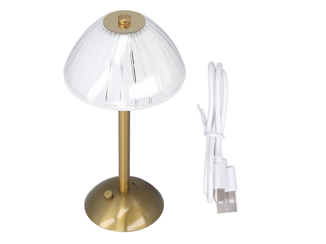 Lâmpada De Mesa Sem Fio Retrô Recarregável 3 Cores Regulável Para Quarto Mesinha De Cabeceira Decorativa