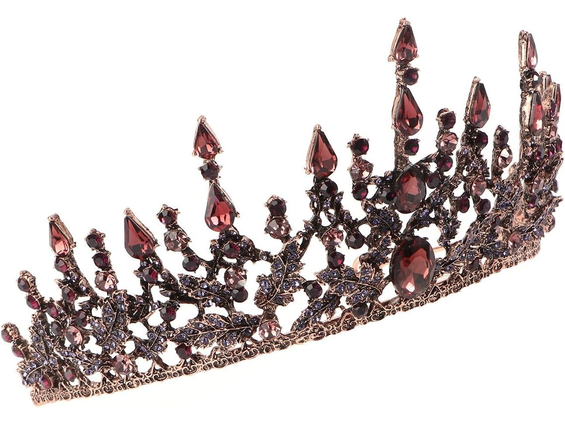 Diadema Ciieeo De Aleación Morada Con Forma De Corona, Diamantes De Imitación Brillantes Y Superficie Lisa, Accesorio Para El Cabello.
