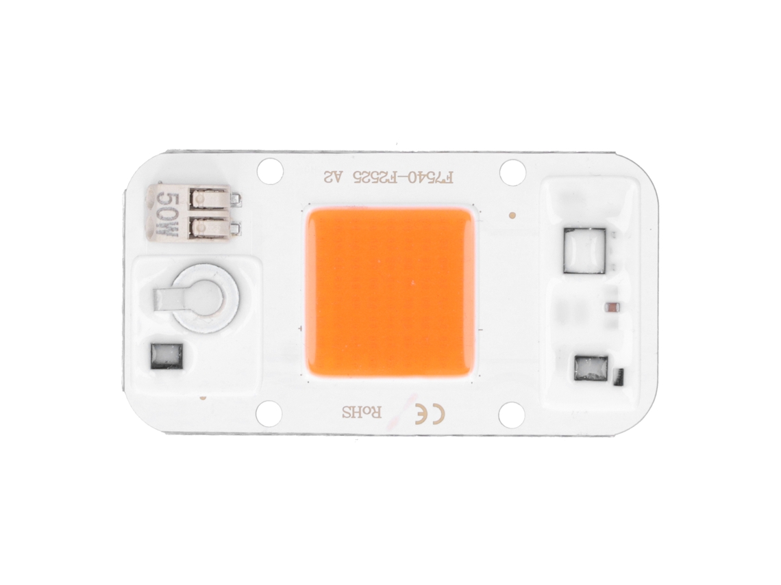 Chip Led Cob 50w 220v Full Spectrum Luz Branca Quente Sem Solda Painel Diy 100lm/w