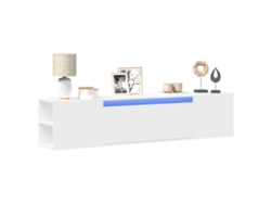 Mueble De Tv De Pared Con Luz Led Blanco 180x31x39,5 Cm