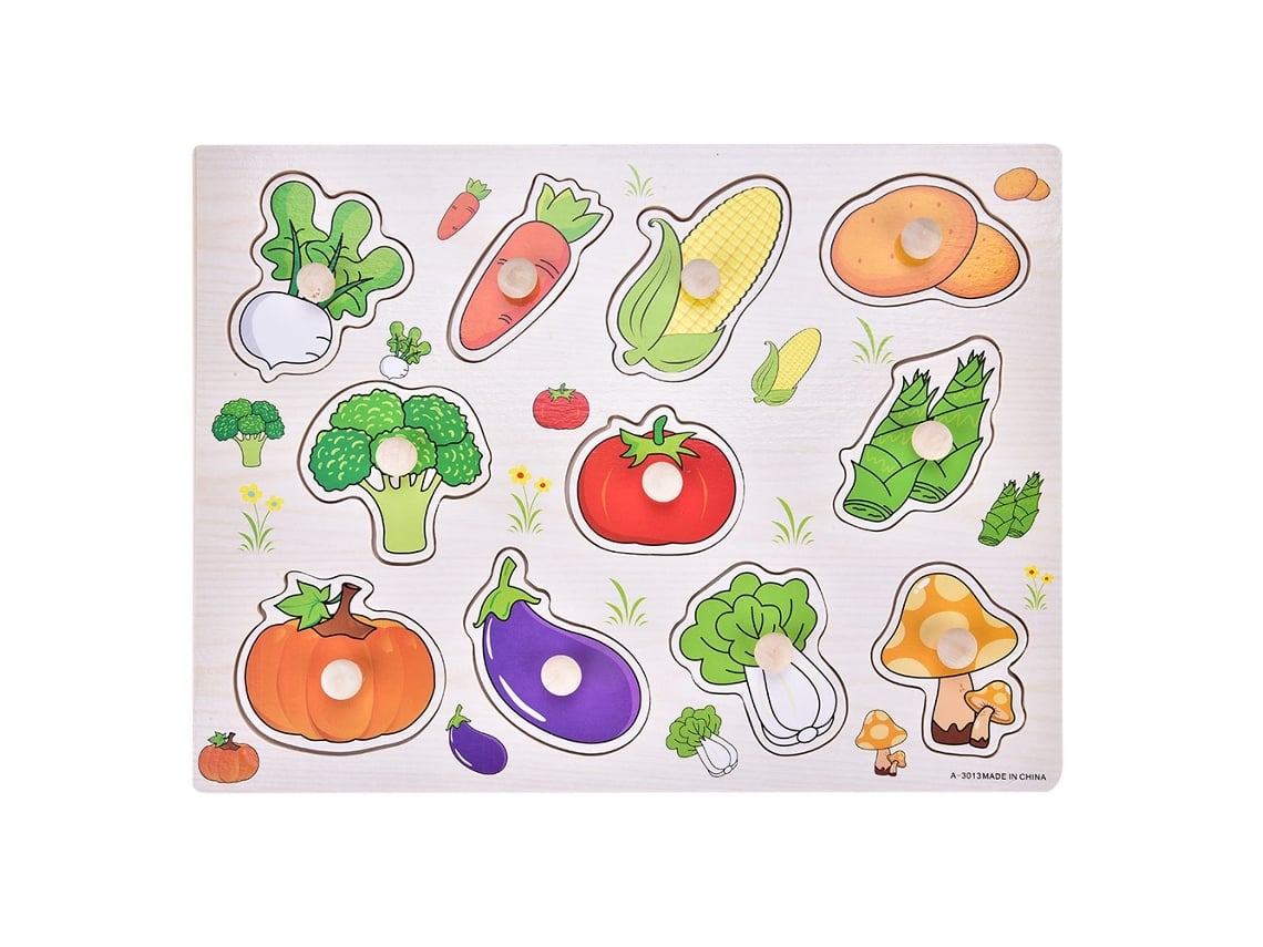 Rompecabezas Educativo De Madera Para Niños Con Verduras: Jugando Y Aprendiendo.