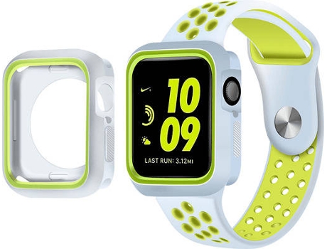 Kit Funda Military DoubleColor y Correa SportyStyle Apple Watch Series 7 - 41mm PHONECARE Gris y Verde)